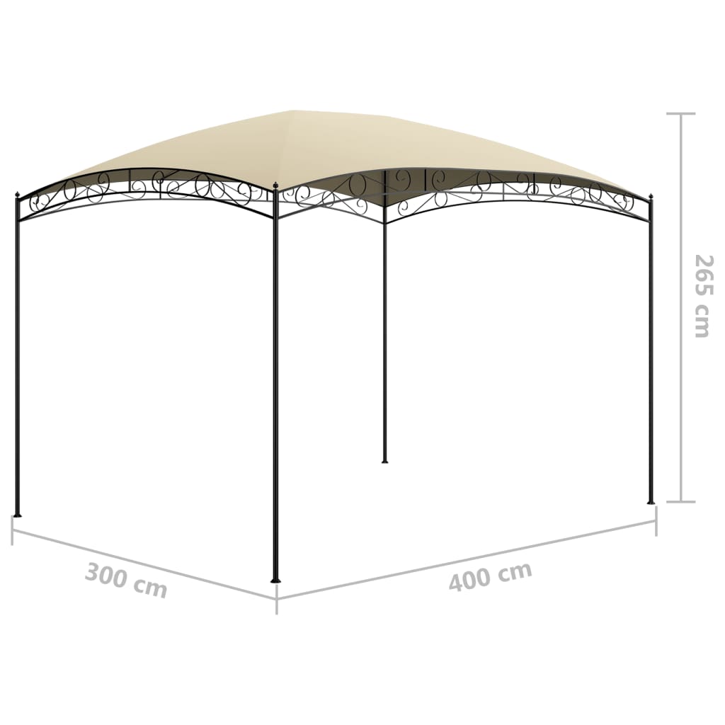 vidaXL Pavilion, crem, 3x4x2,65 m, 180 g/m²