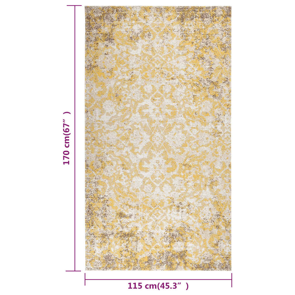 vidaXL Covor de exterior, galben, 115x170 cm, țesătură plată
