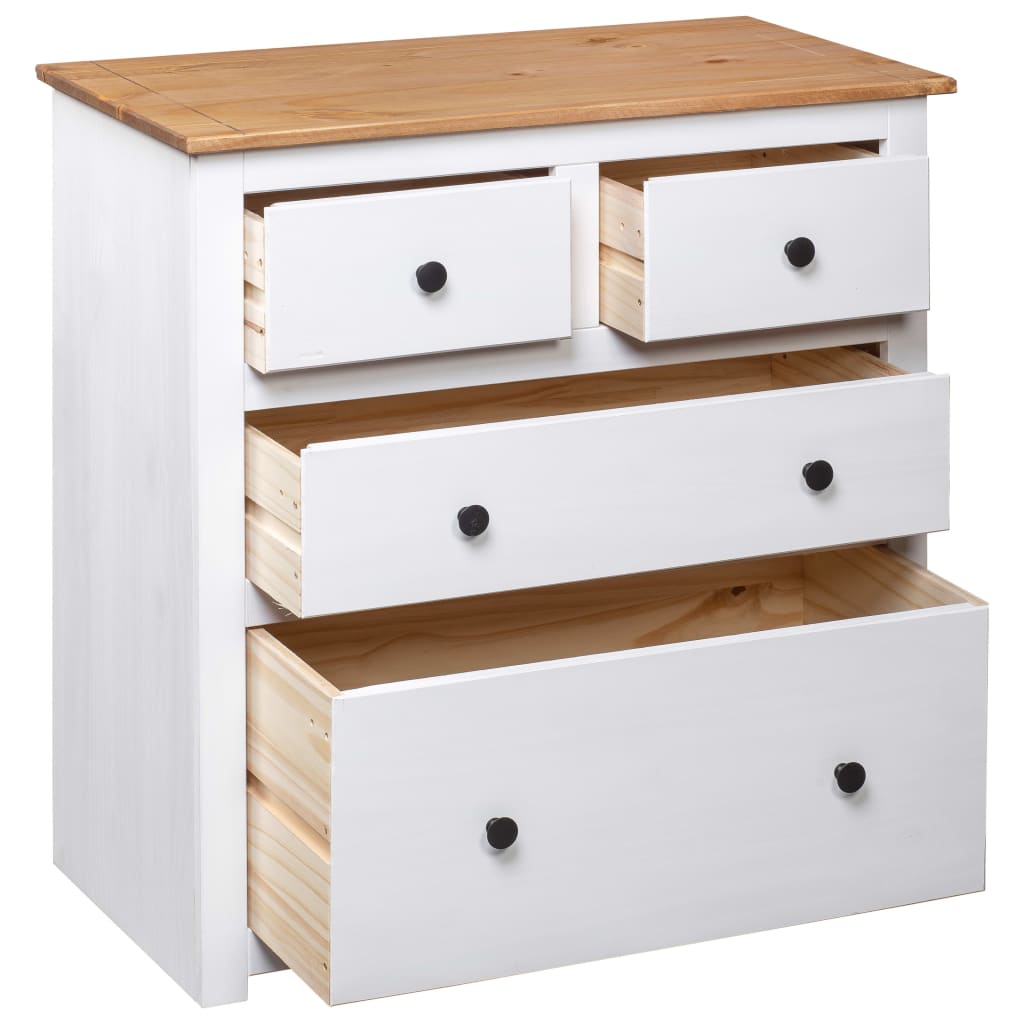 vidaXL Servantă, alb, 80 x 40 x 83 cm, lemn de pin, gama Panama