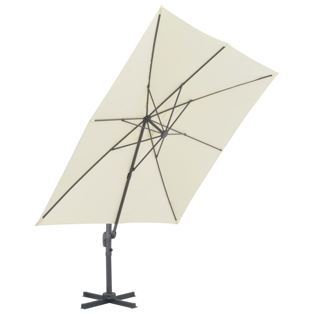 vidaXL Umbrelă de exterior cu bază portabilă, nisipiu