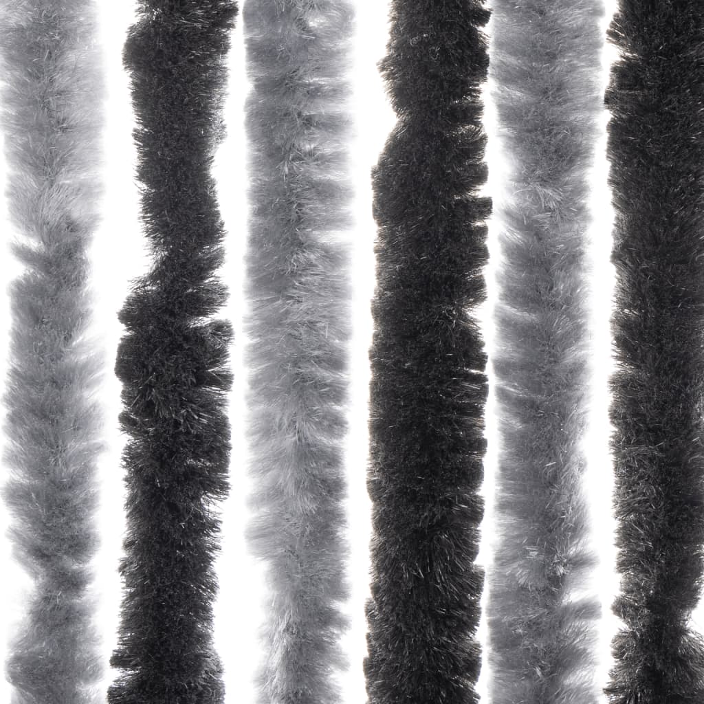 vidaXL Perdea pentru insecte, gri și negru, 100x200 cm, chenille