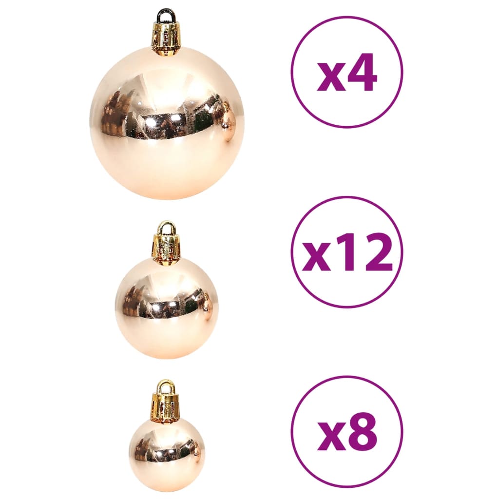 vidaXL Globuri de Crăciun, 100 buc, șampanie și maro 3 / 4 / 6 cm
