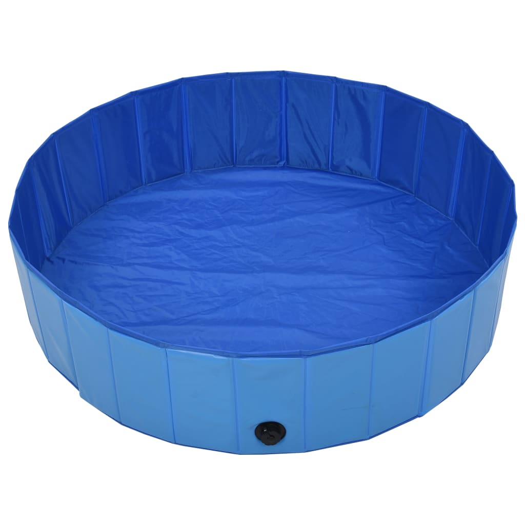 vidaXL Piscină pentru câini pliabilă, albastru, 120 x 30 cm, PVC