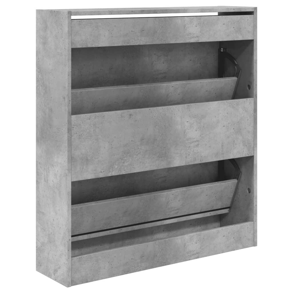 vidaXL Pantofar, gri beton, 80x21x87,5 cm, lemn prelucrat