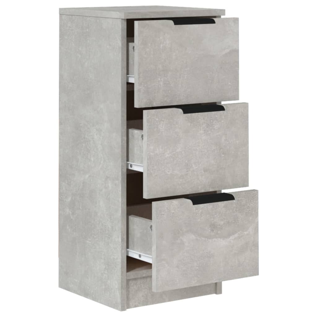 vidaXL Servante, 2 buc., gri beton, 30x30x70 cm, lemn prelucrat