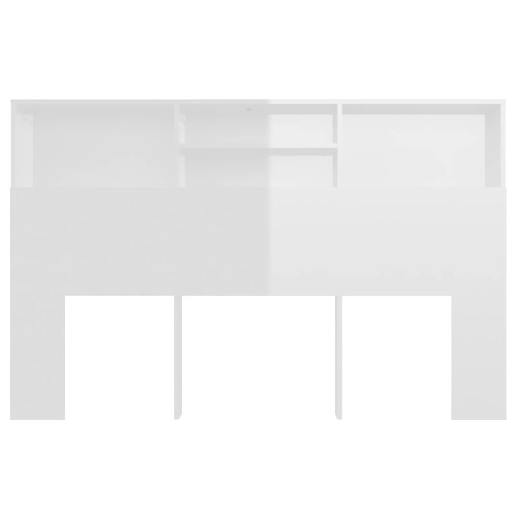 vidaXL Tăblie de pat cu dulap, alb extralucios, 160x19x103,5 cm
