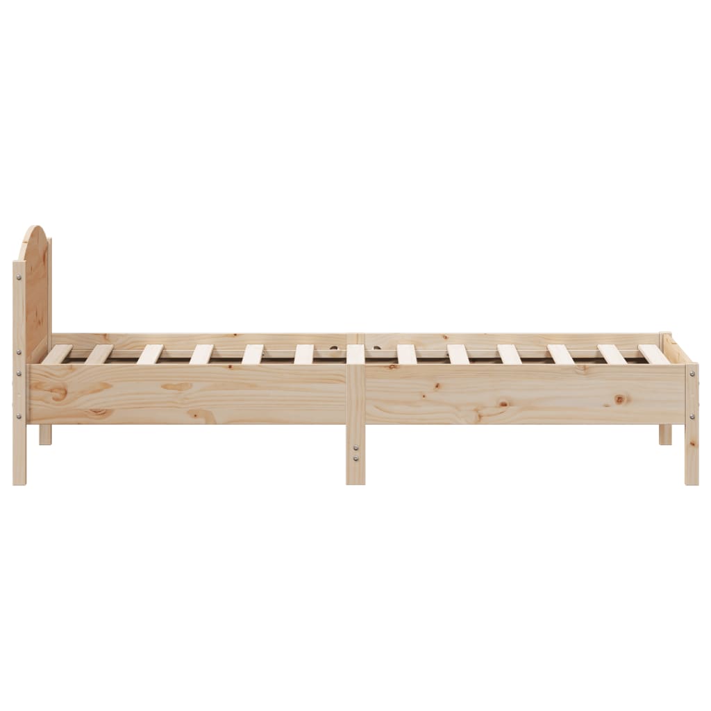 vidaXL Cadru de pat cu tăblie, 90x200 cm, lemn masiv de pin