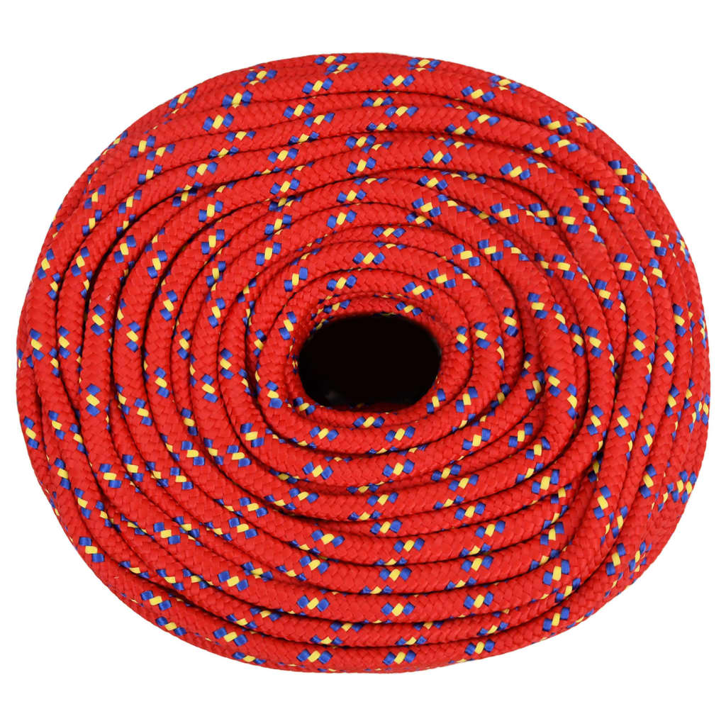 vidaXL Frânghie de barcă, roșu, 10 mm, 500 m, polipropilenă