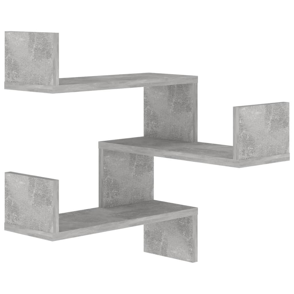 vidaXL Raft de perete pe colț, gri beton, 40x40x50 cm, PAL