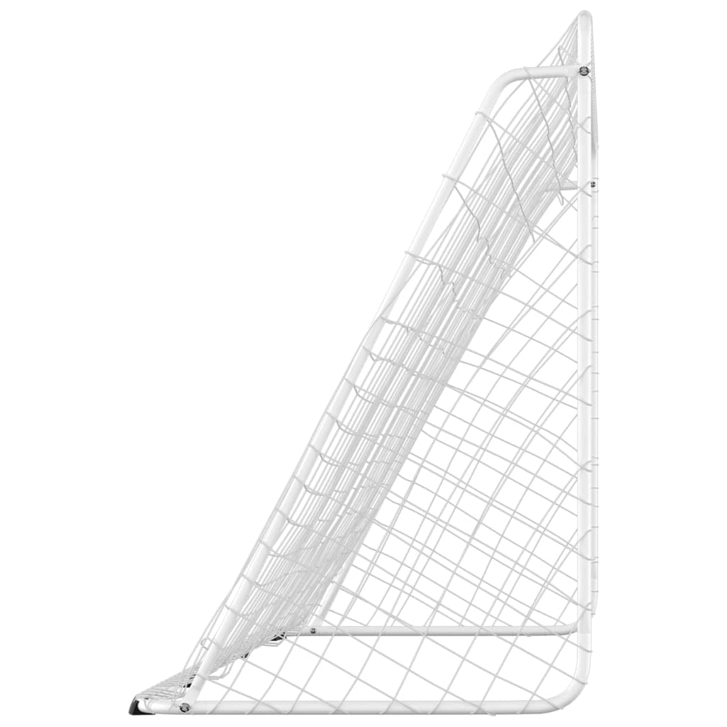 vidaXL Poartă de fotbal cu plasă, alb, 366x122x182 cm, oțel
