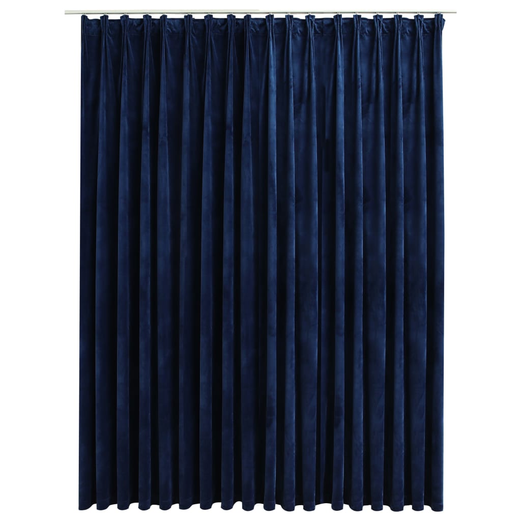 vidaXL Draperie opacă, albastru închis, 290x245cm, catifea, cu cârlige