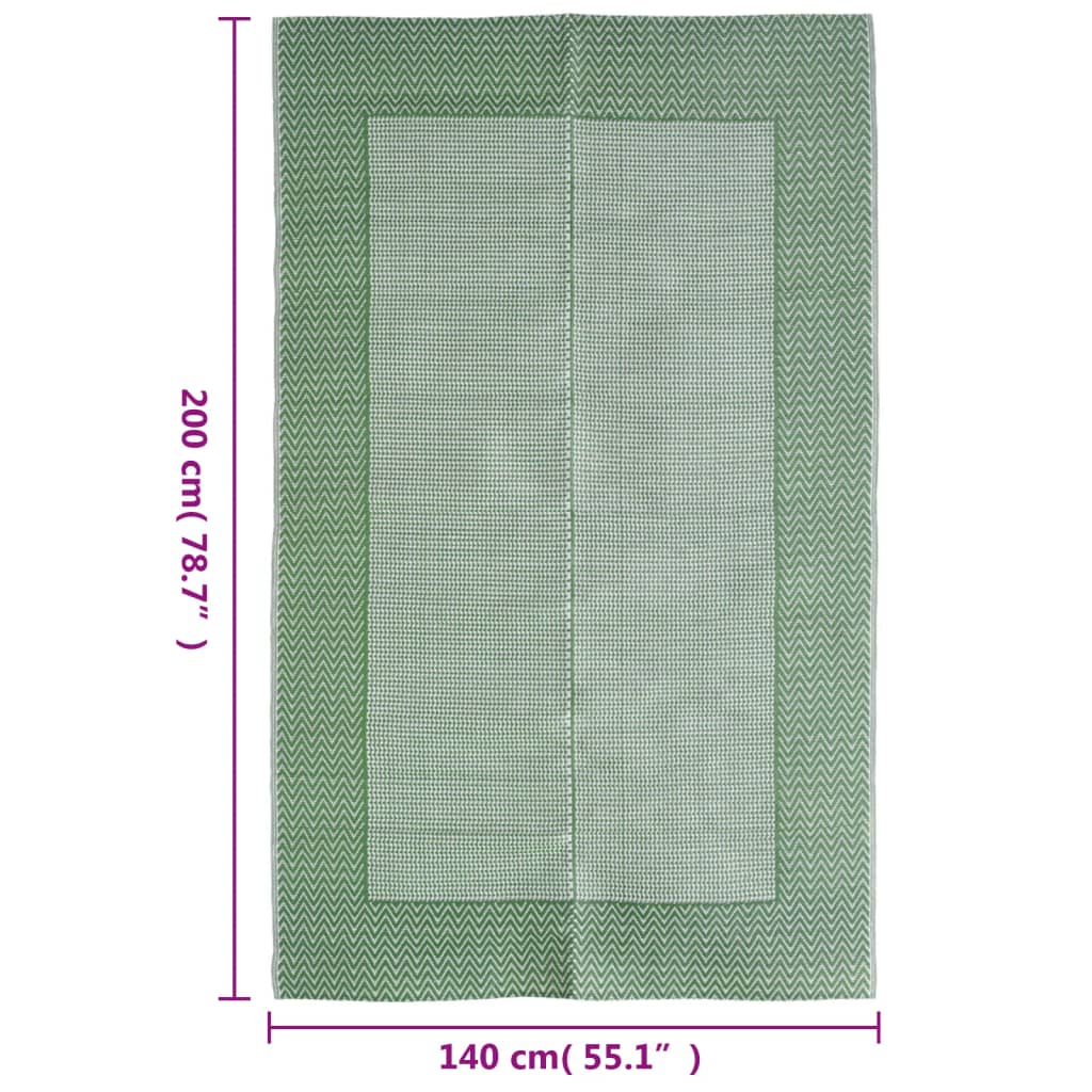 vidaXL Covor de exterior, verde, 140x200 cm, PP