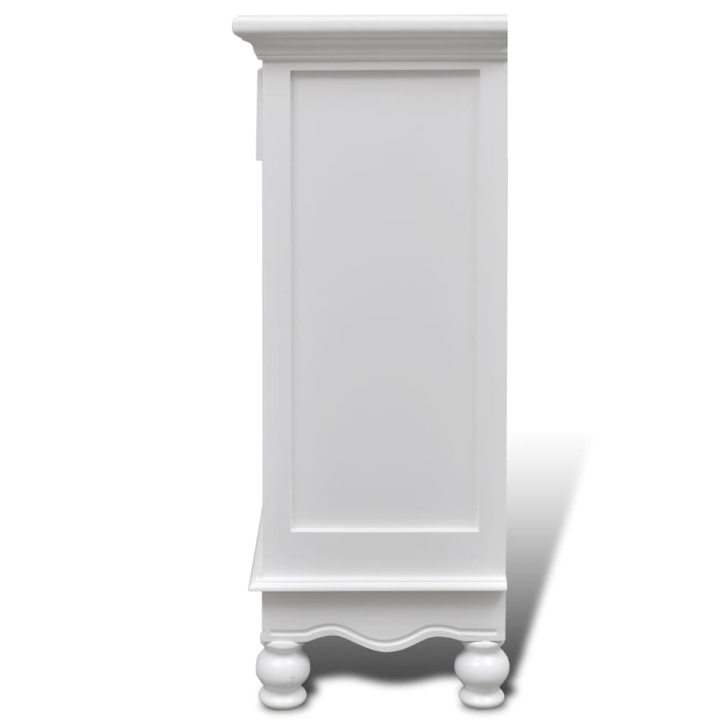 vidaXL Dulap din lemn cu 2 uși și 1 sertar, alb