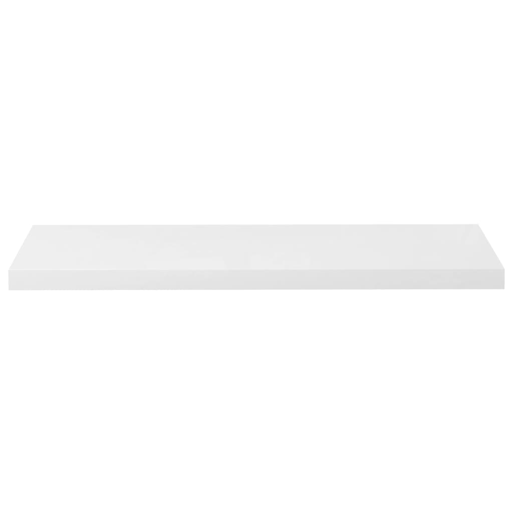 vidaXL Raft de perete suspendat, alb extralucios, 90x23,5x3,8 cm, MDF