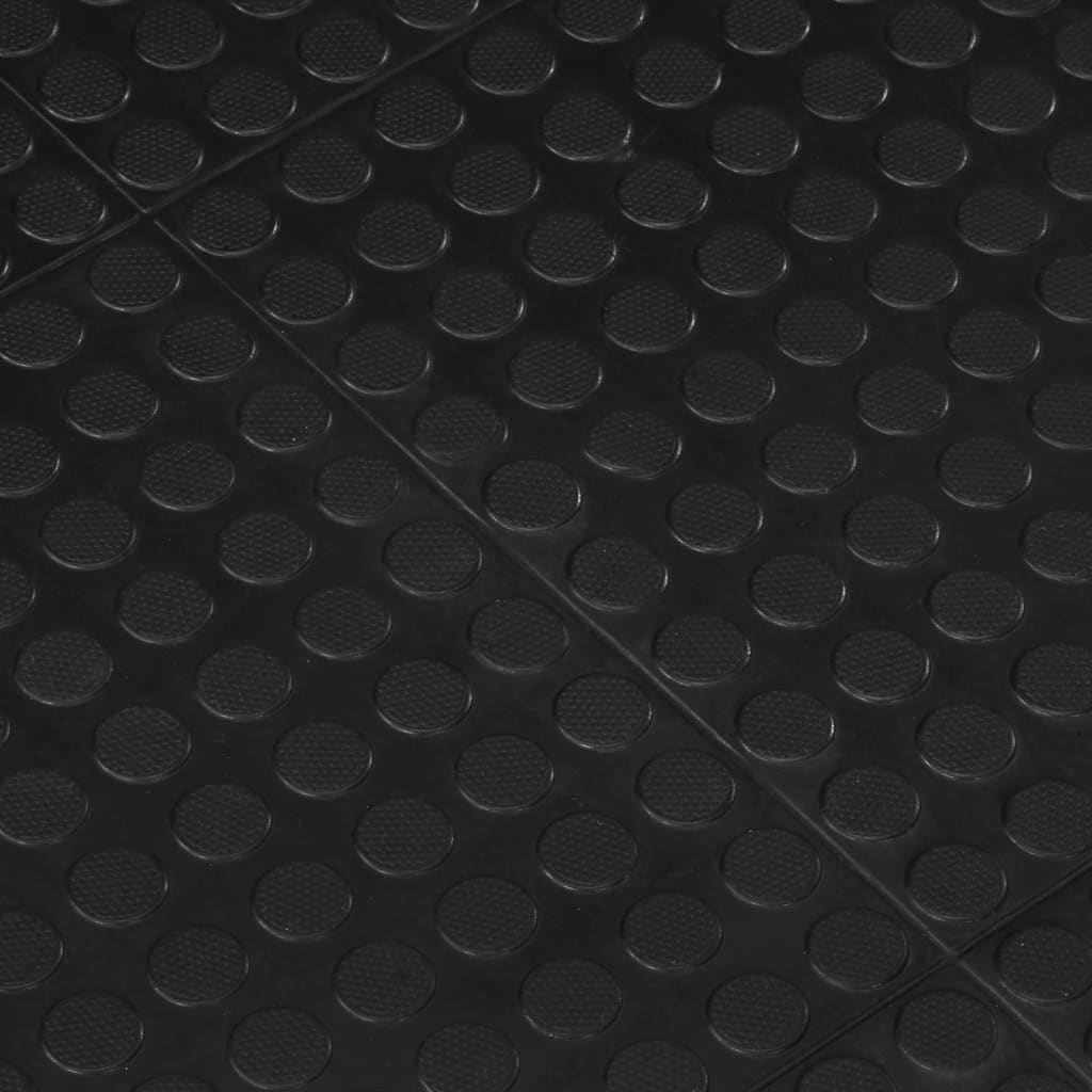 vidaXL Placă de podea din cauciuc, negru, 12 mm, 90x120 cm