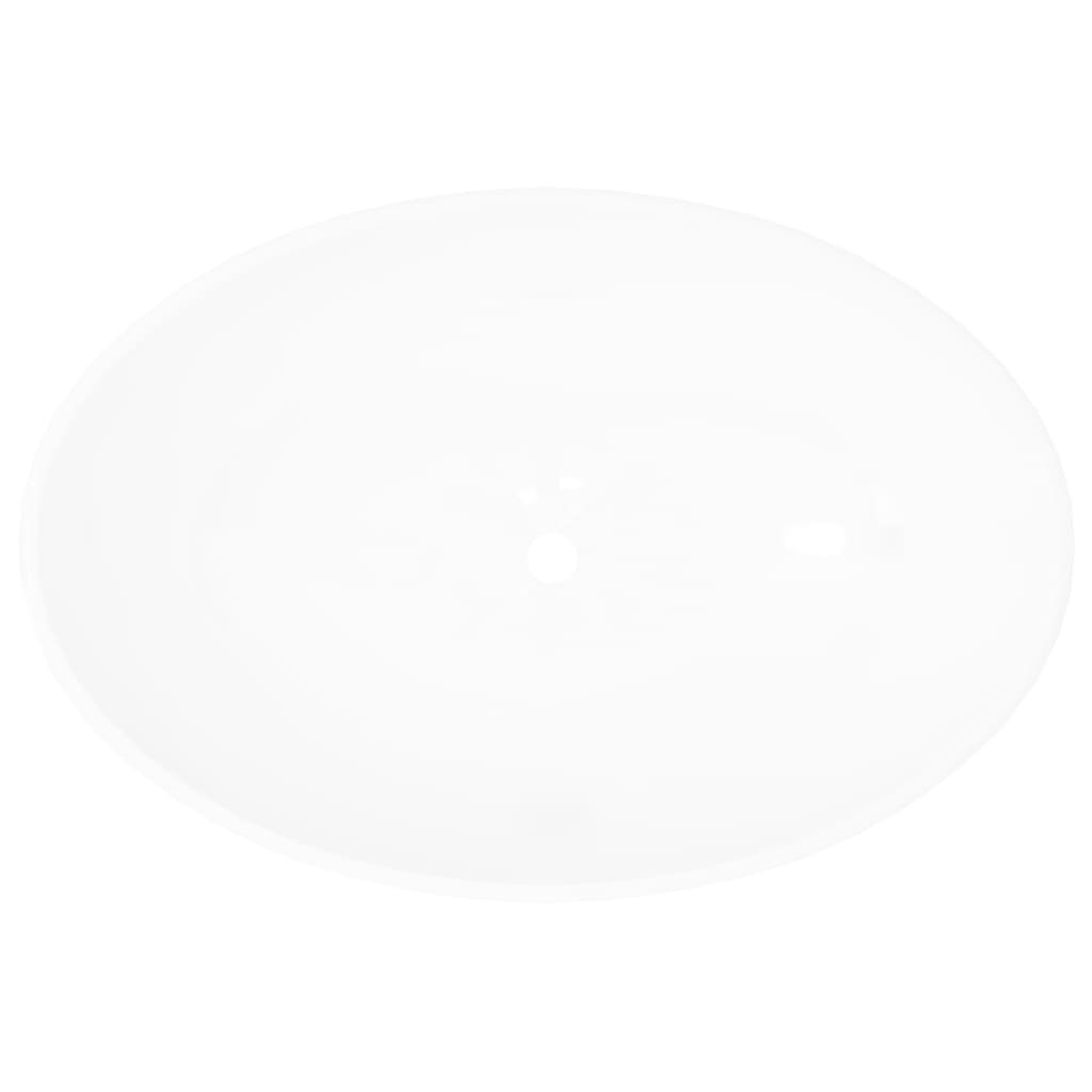 vidaXL Chiuvetă ovală, alb, 40 x 33 cm, ceramică premium