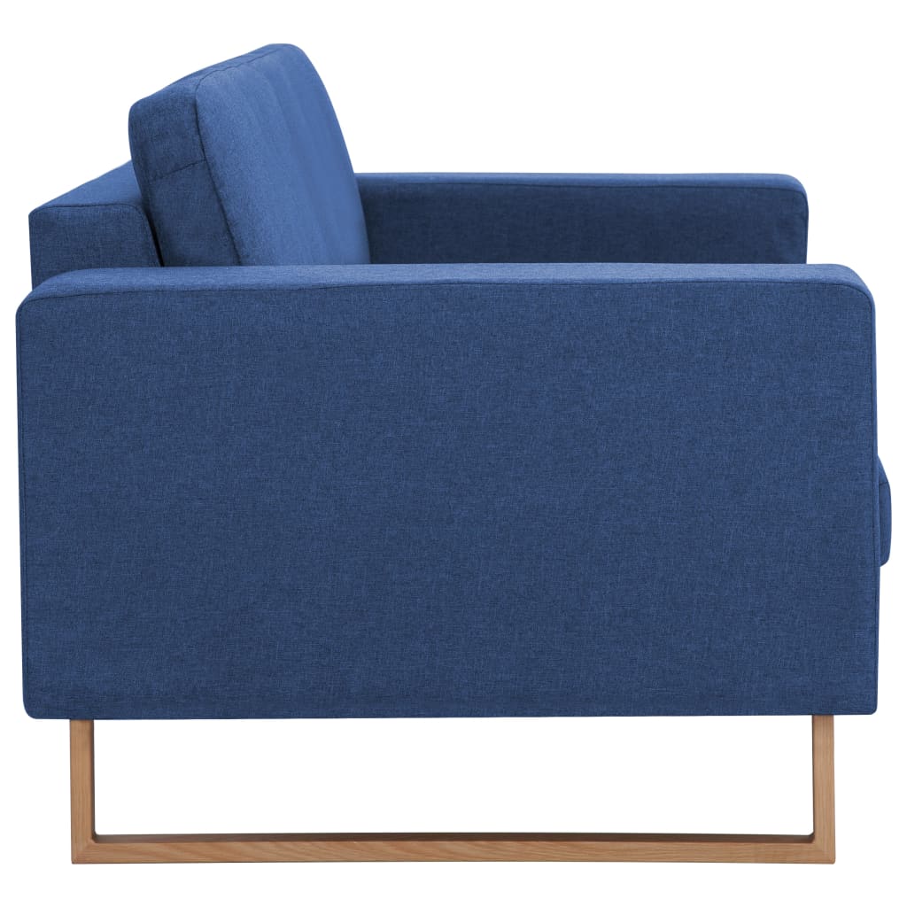 vidaXL Canapea cu 3 locuri, albastru, material textil