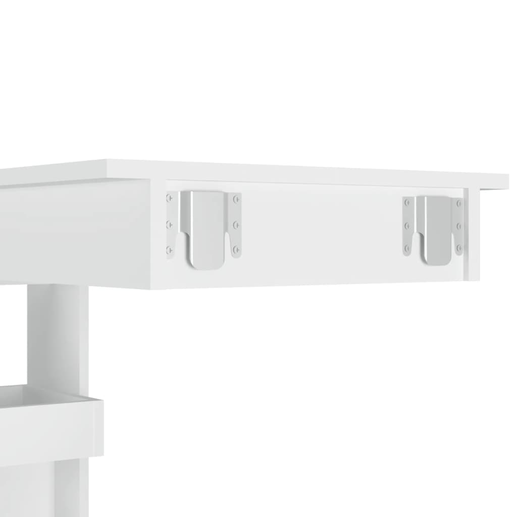 vidaXL Masă bar de perete, alb, 102x45x103,5 cm, lemn compozit
