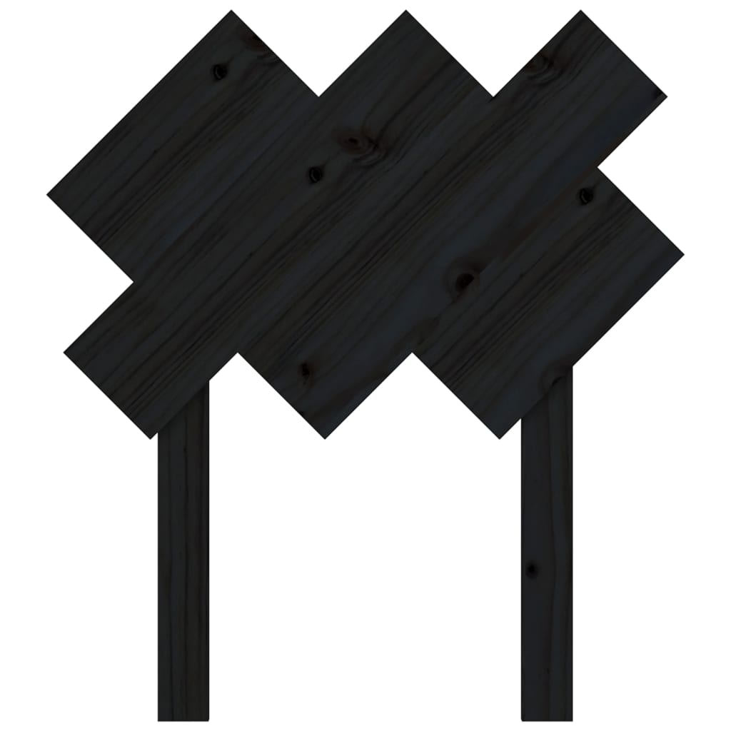 vidaXL Tăblie de pat, negru, 72,5x3x81 cm, lemn masiv de pin