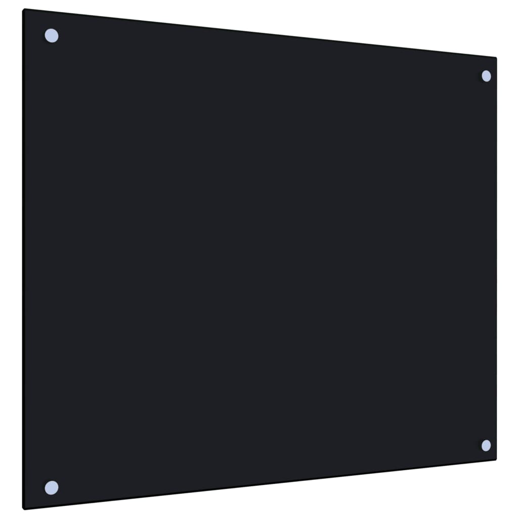 vidaXL Panou antistropi de bucătărie, negru 70x60 cm sticlă securizată