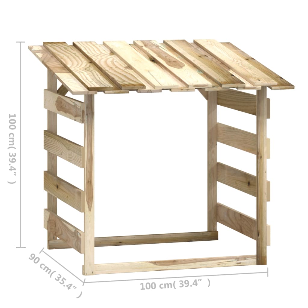 vidaXL Pergolă cu acoperiș, 100x90x100 cm, lemn de pin tratat