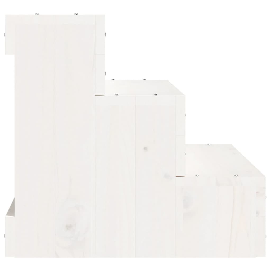 vidaXL Scară animale de companie, alb, 40x37,5x35 cm, lemn masiv pin