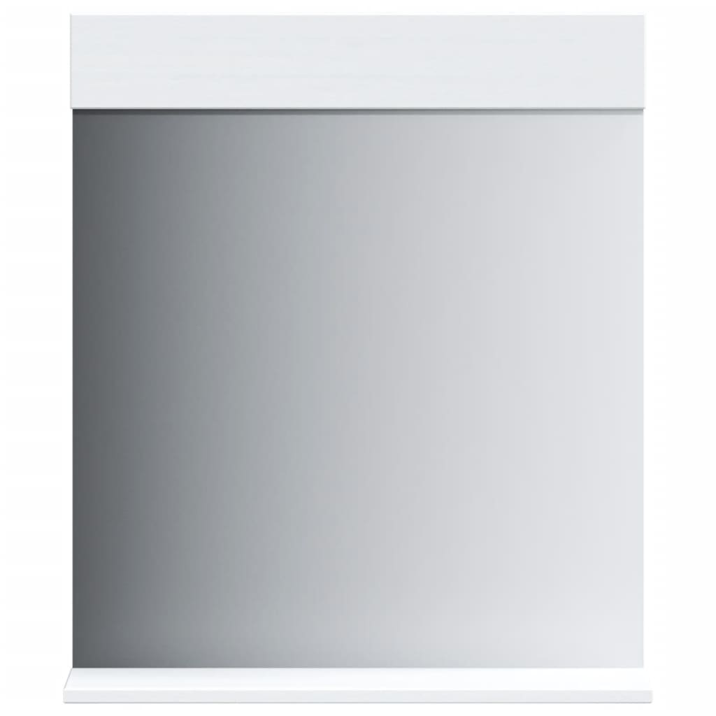 vidaXL Oglindă de baie cu raft „BERG”, alb, 60x12x70 cm, lemn masiv