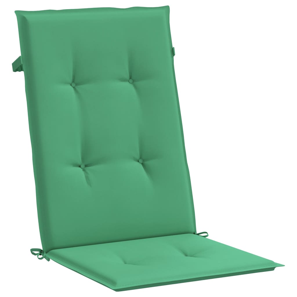 vidaXL Perne scaun cu spătar înalt, 4 buc., verde, 120x50x3 cm, textil