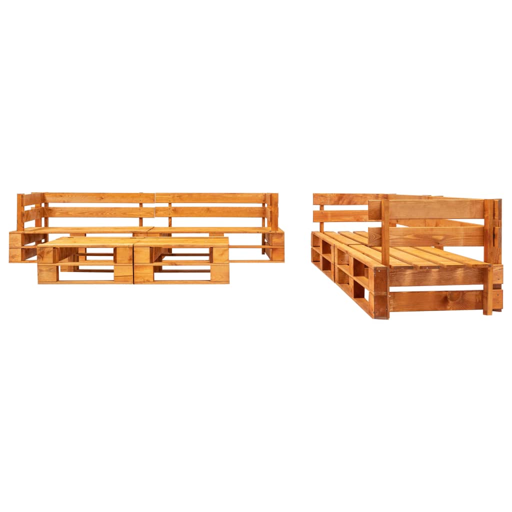 vidaXL Set mobilier grădină din paleți, 6 piese, maro miere, lemn
