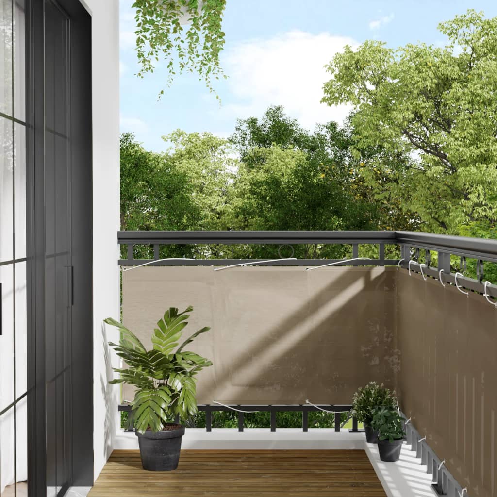 vidaXL Paravan de balcon, gri taupe, 75x1000 cm, 100% poliester oxford
