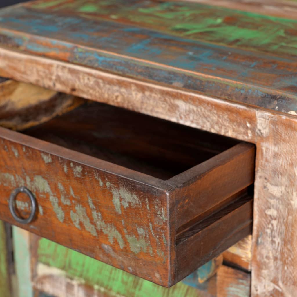 vidaXL Masă de capăt cu 1 sertar și 1 ușă, lemn reciclat