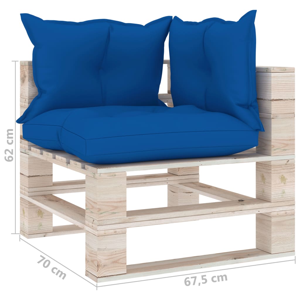 vidaXL Set mobilier grădină din paleți cu perne, 5 piese, lemn de pin