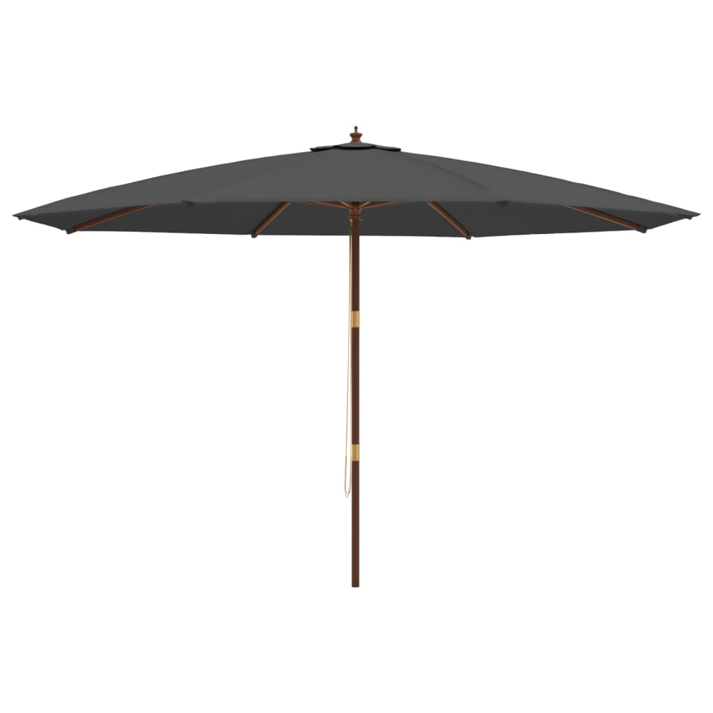 vidaXL Umbrelă de soare de grădină stâlp din lemn, antracit 400x273 cm