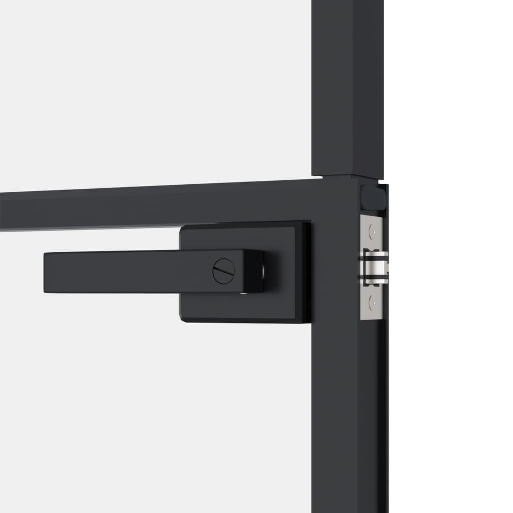 vidaXL Ușă de interior negru 76x201,5 cm sticlă securiz./aluminiu slim