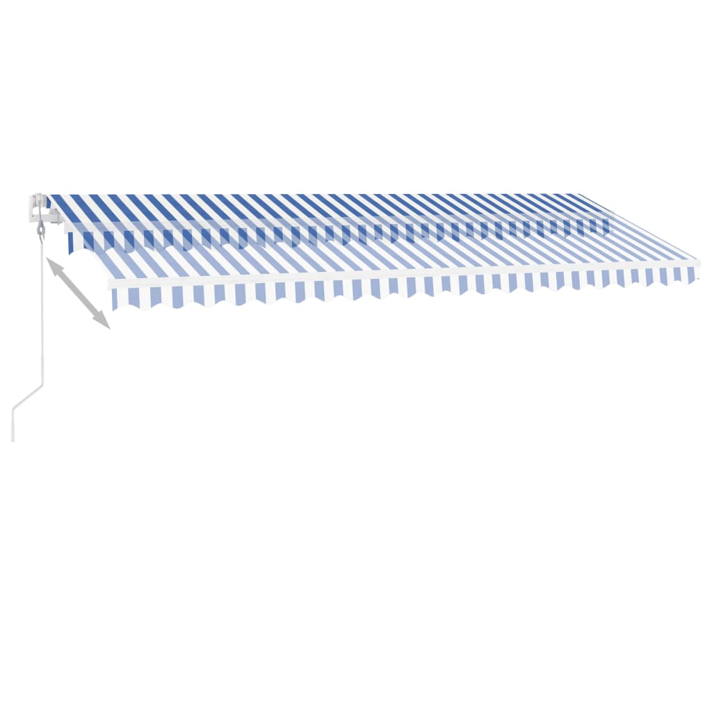 vidaXL Copertină autonomă retractabilă automat albastru&alb 500x350 cm