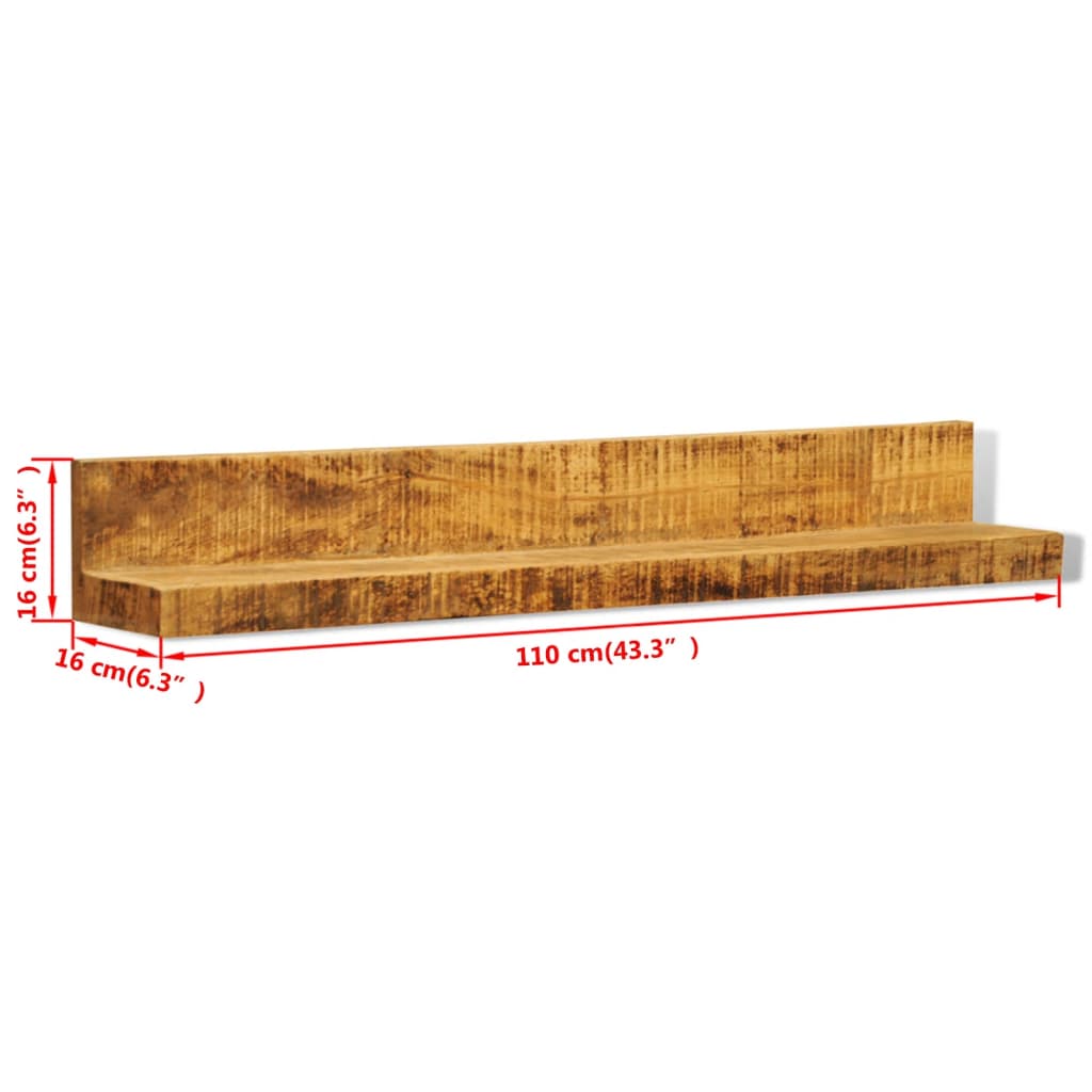 vidaXL Raft de prezentare 2 buc din lemn masiv, montat pe perete