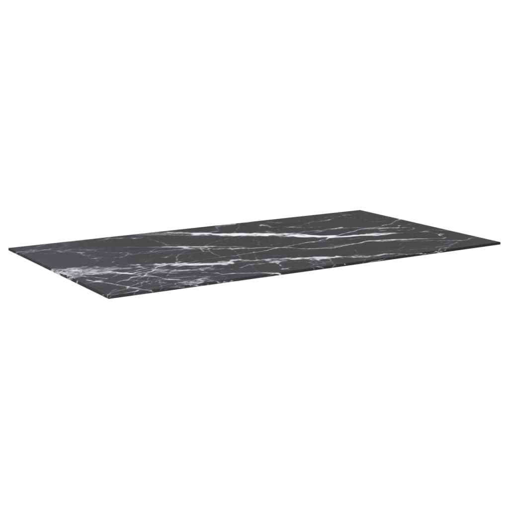 vidaXL Blat masă negru 120x65 cm 8mm sticlă securizată design marmură