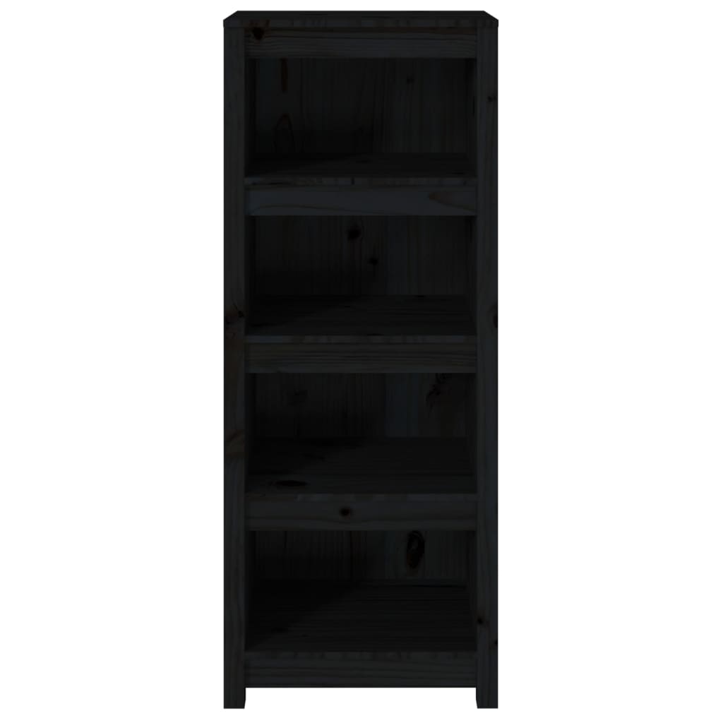vidaXL Bibliotecă, negru, 50x35x125,5 cm, lemn masiv de pin