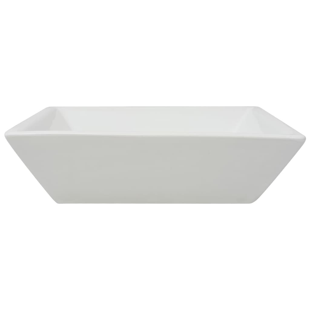 vidaXL Chiuvetă ceramică pătrată, alb, 41,5 x 41,5 x 12 cm