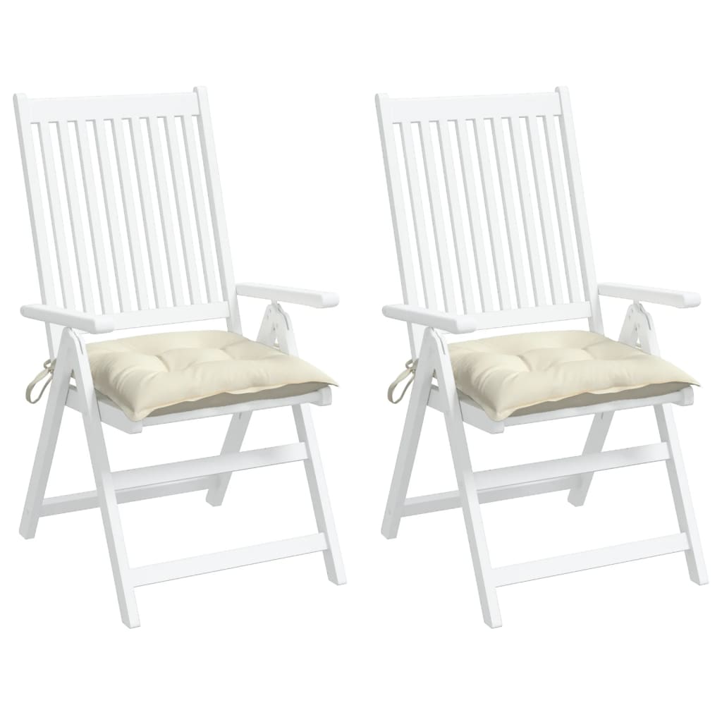 vidaXL Perne de scaun, 2 buc., alb crem, 40x40x7 cm, textil oxford