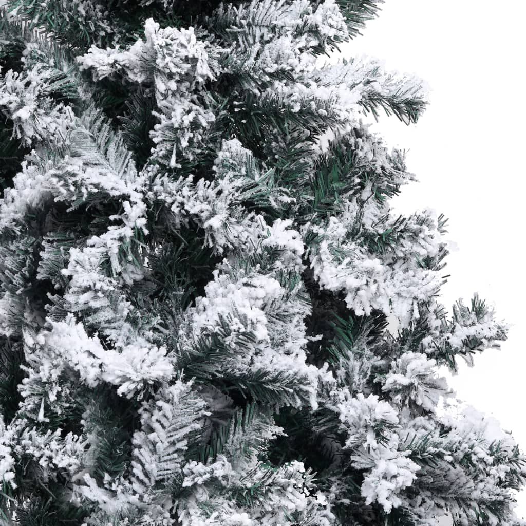 vidaXL Brad Crăciun artificial pre-iluminat, zăpadă, verde, 300 cm PVC