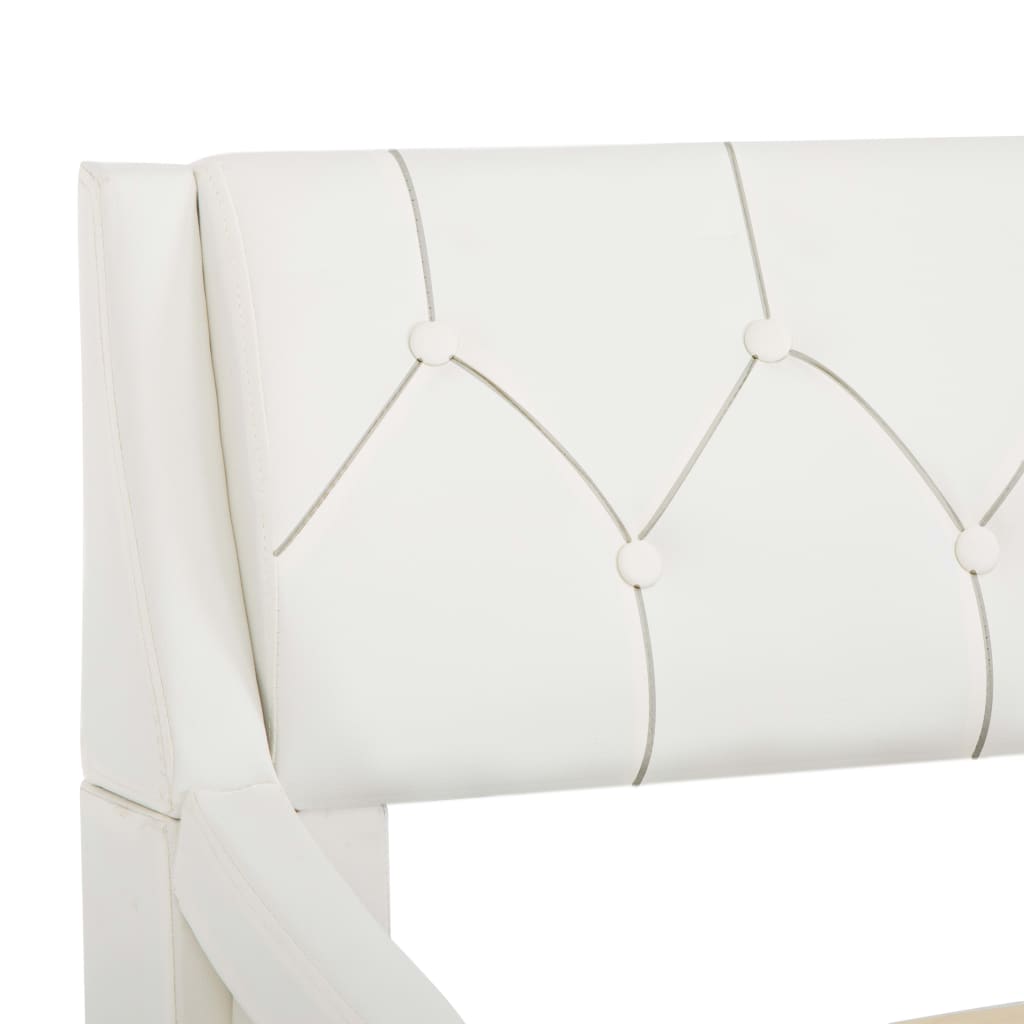 vidaXL Cadru de pat, alb, 180 x 200 cm, piele ecologică