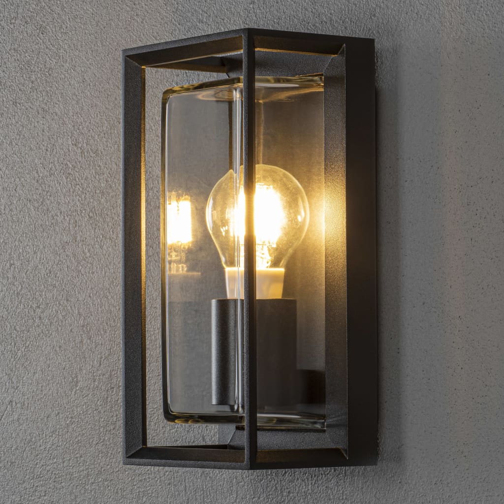 KONSTSMIDE Lampă de perete Brindisi, negru mat, sticlă