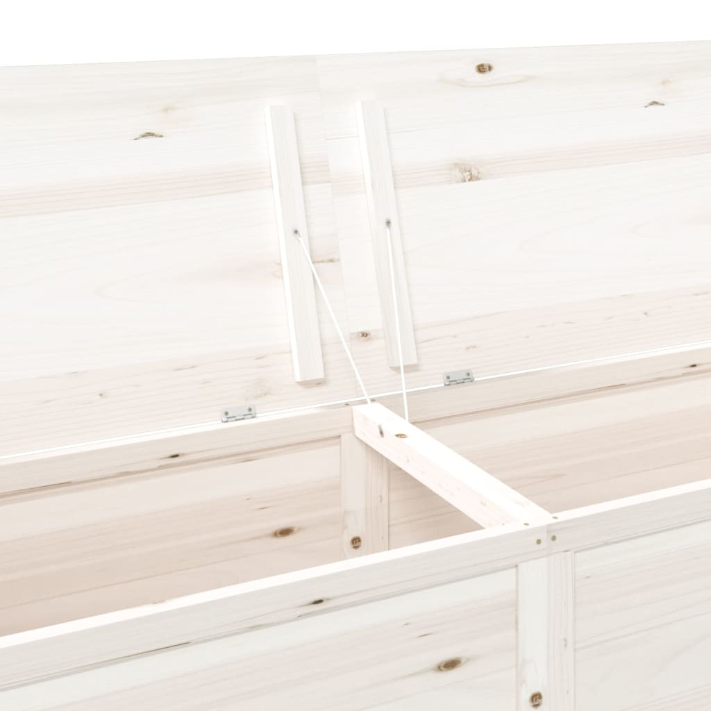 vidaXL Cutie de perne de exterior alb 200x50x56 cm lemn masiv brad