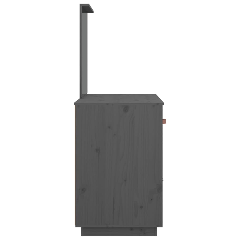 vidaXL Măsuță de toaletă, gri, 95x50x134 cm, lemn masiv de pin