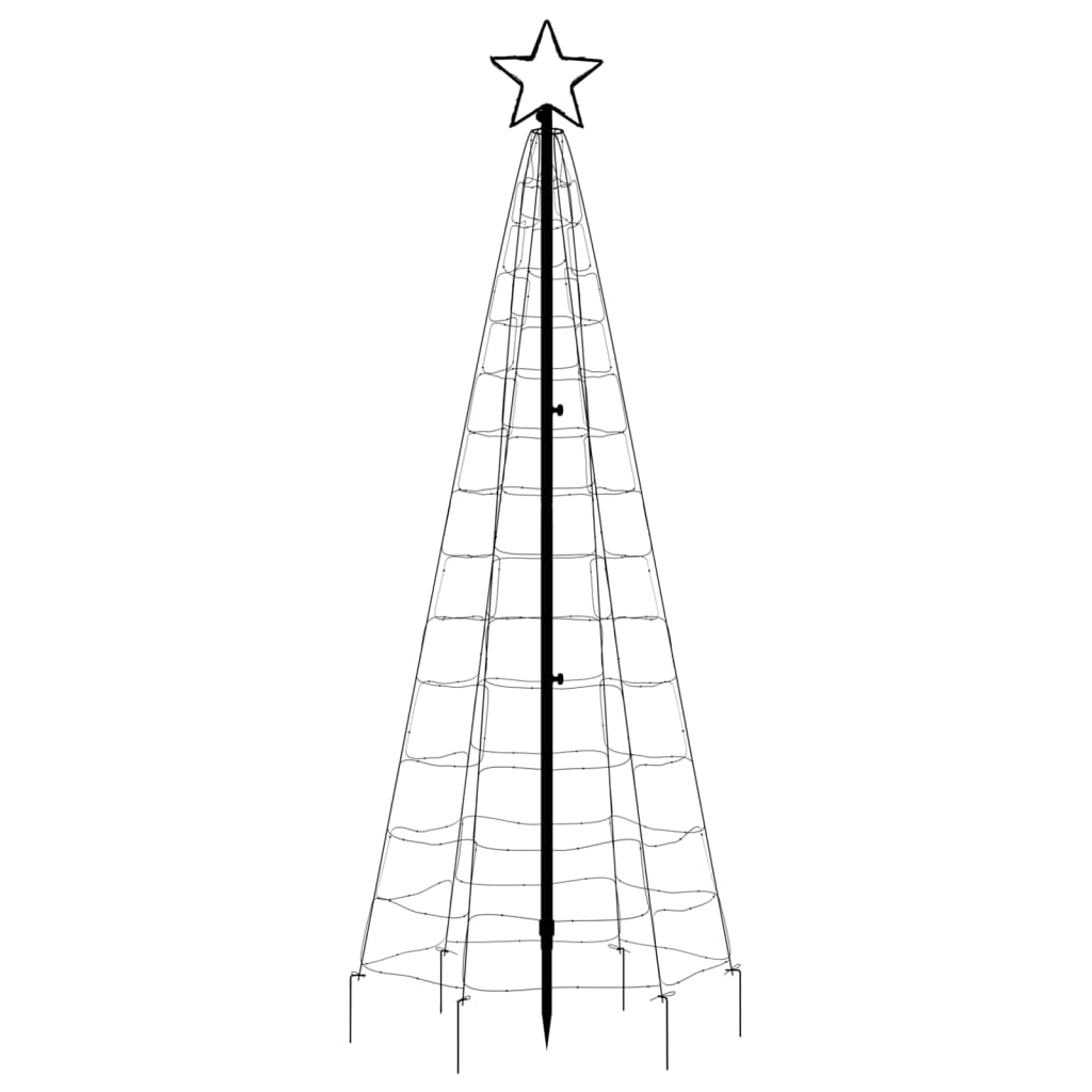 vidaXL Con de lumină brad de Crăciun cu 220 LED-uri, alb cald, 180 cm