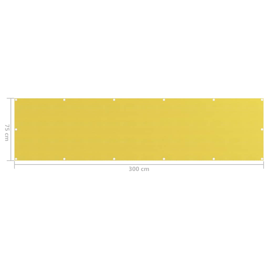 vidaXL Paravan de balcon, galben, 75 x 300 cm, HDPE