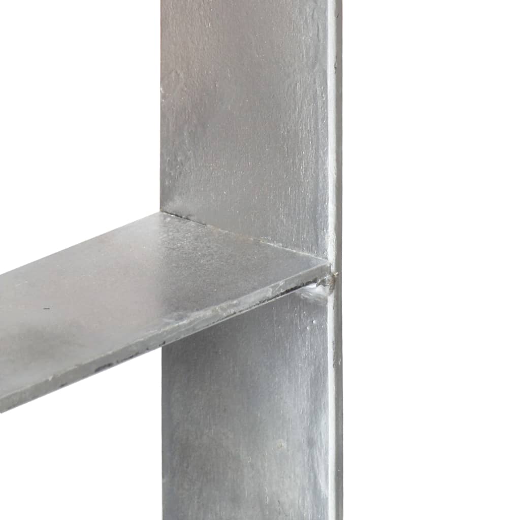 vidaXL Ancore de gard, 2 buc., argintiu, 8x6x60 cm, oțel galvanizat