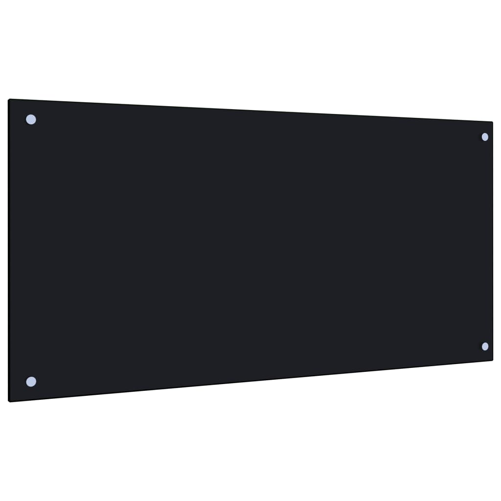 vidaXL Panou antistropi de bucătărie negru 100x50 cm sticlă securizată