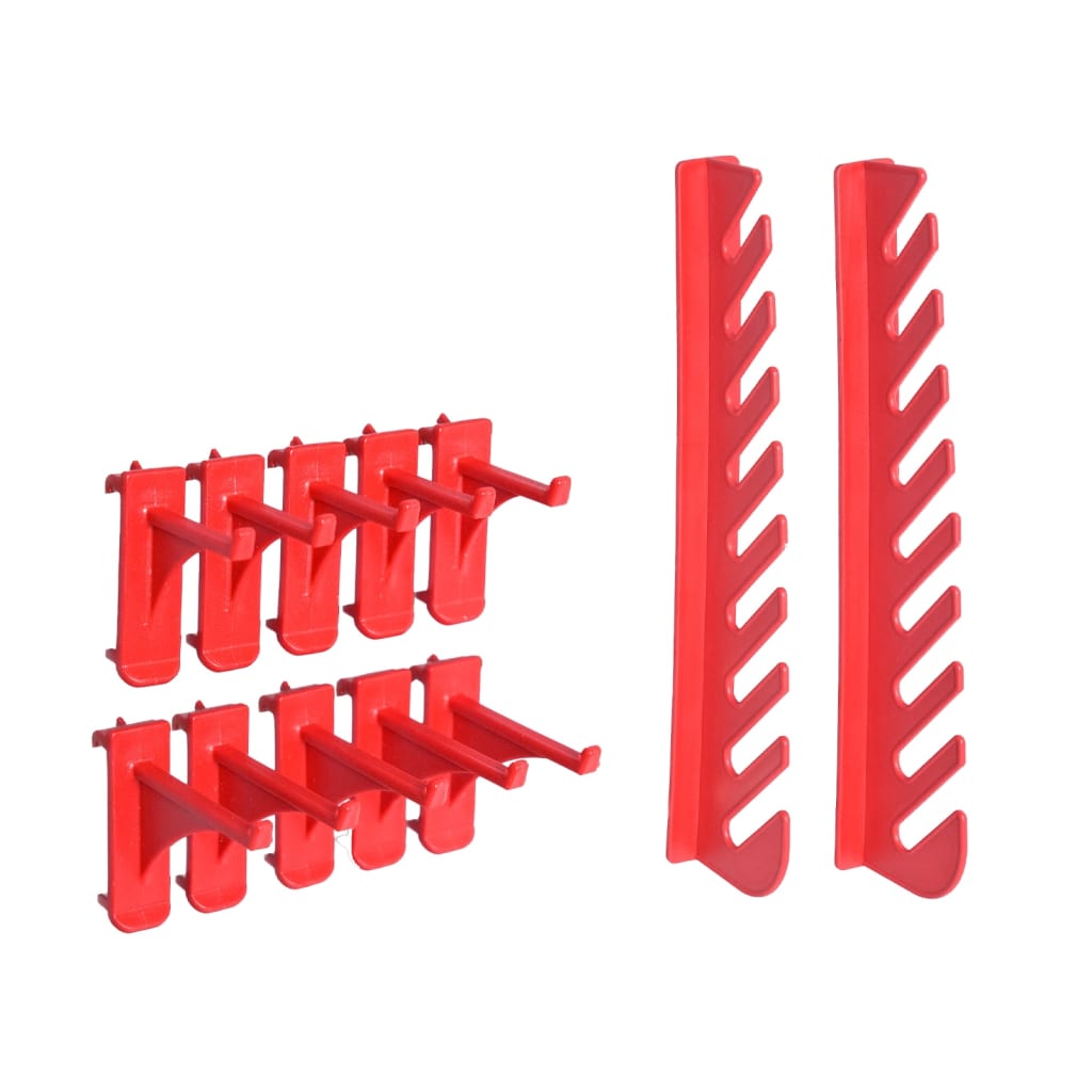 vidaXL Set cutii depozitare 141 piese cu panouri de perete, roșu&negru